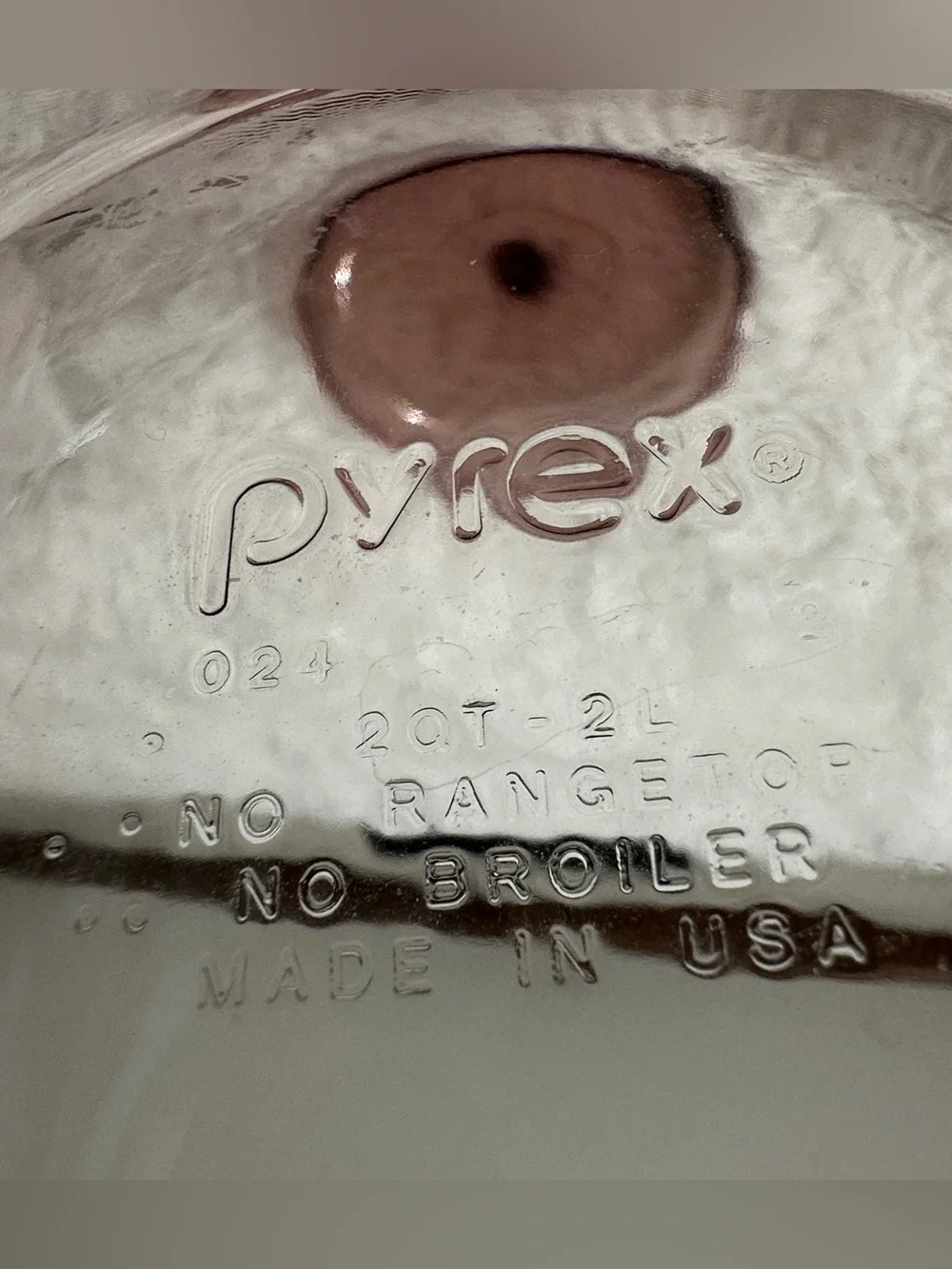Pyrex 2 Qt Casserole Dish 024 w Lid Cranberry Purple Vintage Glass Made In USA